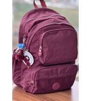 Nemo Bags Krinkıl Kumaş Suya Dayanıklı Orta Boy Koyu Sırt Çantası/Laptop Okul Çantası (Mürdüm)
