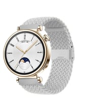 Sneezy Huawei Watch GT 4 41mm İle Uyumlu 18mm Metal Klips Solo Fiberlink Örgü Kordon (Gri)