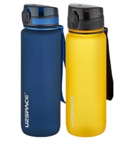 Uzspace 2'li Tritan Matara Seti 800 ml 14 Farklı Renk Seçeneği FiftyFifty (Lacivert-Turuncu)