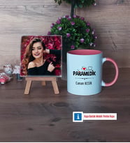 Paramedik Fotoğraflı Dekoratif Taş, Kupa Bardak Beyaz Hediye (Model 6)