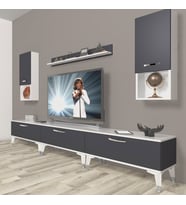 Decoraktiv Eko 270DA Mdf Silver Tv Ünitesi Tv Sehpası (Beyaz - Antrasit)