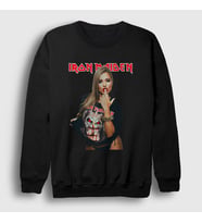Presmono Unisex Beyaz Finger Metal Müzik Iron Maiden Sweatshirt 497393tt (Siyah)