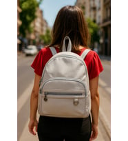 NEWİSH POLO D MODEL SIRT ÇANTASI-YIKAMA SUNİ DERİ (Gri)