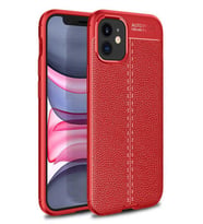 iPhone 12 Mini Kılıf Deri Desenli Kamera Korumalı Silikon (Kırmızı)