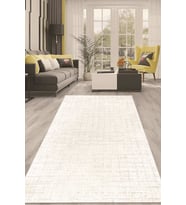 Dijital Kaymaz Taban Yıkanabilir Modern Renkli Salon Halısı Mutfak Halısı Yolluk ND-HT-1291 (Beyaz)