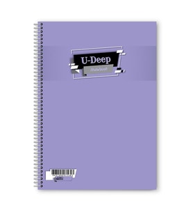 Düz Çizgisiz 60 Yaprak Spiralli Defter A4 Boy Plastik Kapak (1 Adet ) (Mor)