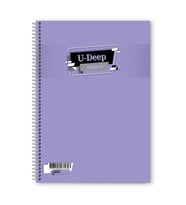 Düz Çizgisiz 60 Yaprak Spiralli Defter A4 Boy Plastik Kapak (1 Adet ) (Mor)