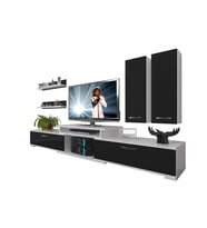 Decoraktiv Flex 5d Slm Tv Ünitesi Tv Sehpası (Beyaz-Siyah)