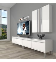 Decoraktiv Eko 5220T Mdf Krom Ayaklı Tv Ünitesi Tv Sehpası (Beyaz)