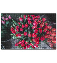 Cakapuzzle Kırmızı Lale Demeti  Puzzle Yapboz MDF (Ahşap) (255 Parça)