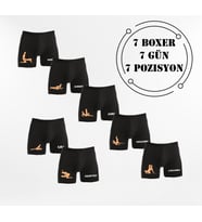 7 Boxer 7 Gün 7 Pozisyon Tasarımlı Erkek Man Boxer (Siyah)