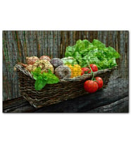 Cakapuzzle Sepette Taze Sebzeler  Puzzle Yapboz MDF (Ahşap) (255 Parça)