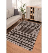 Dijital Kaymaz Taban Yıkanabilir Renkli Salon Halısı Mutfak Halısı Yolluk ND-SD-1115 (Kahverengi)