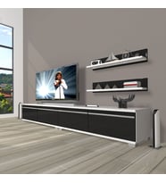 Decoraktiv Eko 220T Mdf Tv Ünitesi Tv Sehpası (Siyah - Beyaz)