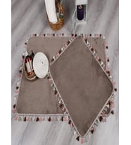 My Evilla Modern Dekoratif Multi Saçaklı Klozet Takımı 60x100 (Vizon)