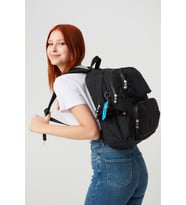 Nemo Bags Krinkıl Kumaş Suya Dayanıklı Orta Boy Koyu Sırt Çantası/Laptop Okul Çantası (Siyah)