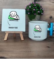 Umurumda Değil Hediye Seti Kupa Bardak T Kulplu ve Dekoratif Taş Arkadaşa Hediye (Model 3)
