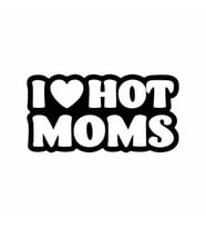 I Love Hot Moms Araba Stickeri siyah 16x8 CM (Siyah)