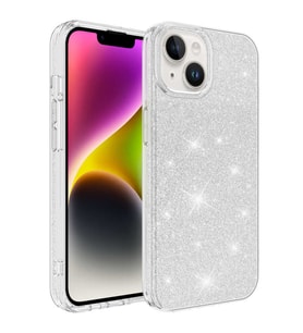 Apple iPhone 14 Plus Kılıf Zore Shining Simli Silikon Kılıf (Gümüş)