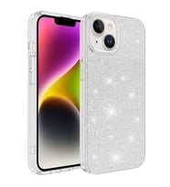 Apple iPhone 14 Plus Kılıf Zore Shining Simli Silikon Kılıf (Gümüş)