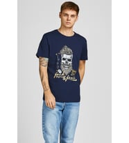 Jack & Jones Kuru Kafa Baskılı T-shirt - 12205684 (Lacivert)