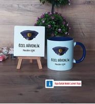Özel Güvenlik Görevlisi Dekoratif Taş, Kupa Bardak Kırmızı Hediye (Model 2)