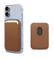 Microsonic Apple iPhone 16 Plus Leather Wallet MagSafe Yeşil (Kahverengi)
