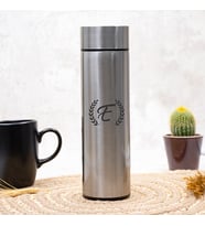 İsme Özel Dijital Sıcaklık Göstergeli Süzgeçli Çelik Termos 450 Ml M3 - Renk Seçenekli (Krom)