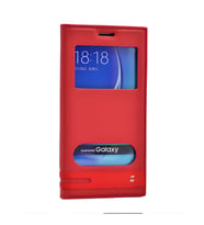 Galaxy A5 2016 Kılıf Pencereli Elite Kapaklı Kılıf (Kırmızı)