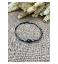 Gümüş Kazaziye Tek Top Detaylı Oksitli Gümüş Renk Bileklik : Gümüş - 17 cm : Gümüş - 19 cm (Siyah)
