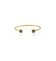 Kadir Jewellery 22 Ayar Altın Kaplama El İşçiliği Zirkon Taşlı Kadın Charm Bileklik (Mor)