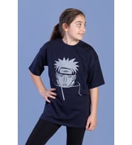 Toontoy Unisex Çocuk Reflektör Baskılı Tişört (Lacivert)