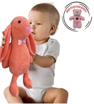 AYICIK HEDİYELİ ! Uyku Arkadaşım Uzun Kulak Bunny Peluş Tavşan 65 cm (Nar Çiçeği)