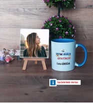 Sosyal Bilgiler Öğretmeni Fotoğraflı Dekoratif Taş, Kupa Bardak Beyaz Hediye Öğretmenler Günü Hediyesi (Model 4)