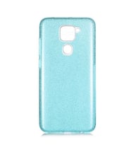 Xiaomi Redmi Note 9 Kılıf Simli Parlak Shining Kapak (Mavi)