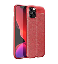 Apple iPhone 12 Pro Kılıf Zore Niss Deri Desenli Silikon Kılıf (Kırmızı)