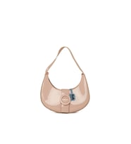 BAGMORİ Oval Aksesuarlı Oval Rugan Baget (Pudra)