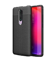 Xiaomi Redmi K30 Deri Görünümlü Firo Silikon Kılıf (Siyah)
