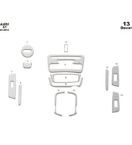 Meriç® Audi A1 Ön Torpido Kaplama Maun 13 Parça 2012-› (Alüminyum)