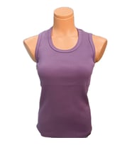 Pembecin Fitted/Vücuda Oturan Kalın Askılı Fitilli Esnek Örme Atlet Body (Mor)