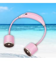 Boyun Asılı Fan Giyilebilir Kişisel Fan Düşük Gürültü Boyun Soğutma Fanı (Pembe)