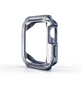 Apple Watch 44mm Sert PC Ekran Koruyucu + Silikon Kasa Koruyucu (Lacivert)