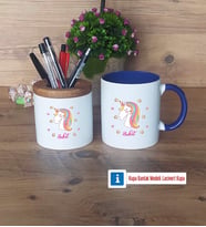 Unicorn Kalemlik, Kupa Bardak T Kişiye Özel Hediye (Model 6)