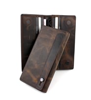 ERKEK HAKİKİ DERİ  TELEFON BÖLMELİ KARTLIK CÜZDAN (Kahverengi)