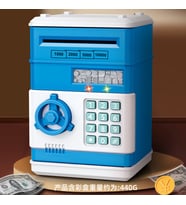 Li·vava Atm Şifreli Ve Kilitli Kumbara, 20x15 (Mavi)