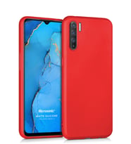 Microsonic Matte Silicone Oppo Reno 3 Kılıf (Kırmızı)