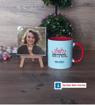 İngilizce Öğretmeni Fotoğraflı Dekoratif Taş, Kupa Bardak Beyaz Hediye (Model 2)