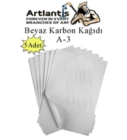 Karbon Kağıdı A3 5 Adet 29,7x42 cm Renkli Karbon Kağıdı Kopya Kağıdı Transfer Kağıdı (Beyaz)