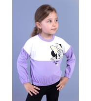 Toontoy Kız Çocuk Garnili Baskılı Sweatshirt (Lila)