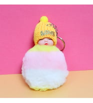 Love Tasarımlı Uyuyan Peluş Bebek Anahtarlık 2 Adet (Sarı)